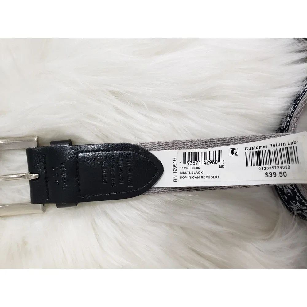 NEW Club Room Men's Faux Leather Holiday Cheer Belt‎ Fair Isle print snowflake